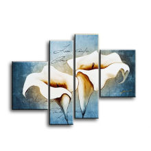 4 Panels Hauptdekoration moderne Tulpe Leinwand Malerei